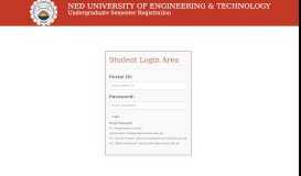 
							         Undergraduate Semester Registration - Login Area - NED University								  
							    