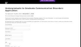 
							         Undergraduate to Graduate Communication Disorders Application								  
							    
