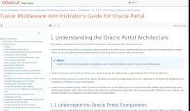 
							         Understanding the Oracle Portal Architecture - Oracle Docs								  
							    