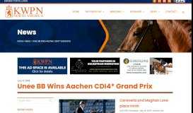 
							         Unee BB Wins Aachen CDI4* Grand Prix - KWPN-NA								  
							    