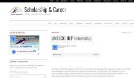 
							         UNESCO IIEP Internship - Scholarship & Career								  
							    