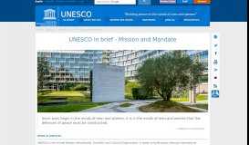 
							         UNESCO in brief - Mission and Mandate								  
							    