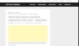 
							         UNFPA Recruitment 2018/2019 Application Form is Out – Apply Now								  
							    