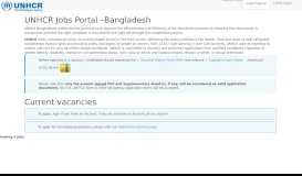 
							         UNHCR Jobs Portal –Bangladesh								  
							    
