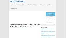 
							         Uniben Admission List 2018/2019 | How To Check Online - Vastlearners								  
							    