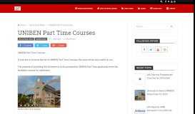 
							         UNIBEN Part Time Courses /Part Time Requirement and Application ...								  
							    
