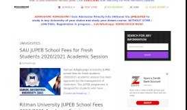 
							         UNIBEN School Fees For New Students 2019/2020 Academic Session								  
							    