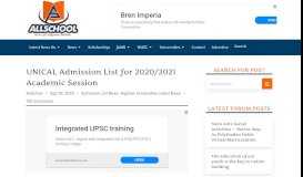 
							         UNICAL Admission List for 2018/19 Session is Out [First Batch]								  
							    