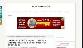 
							         UNICAL School Fees 2018/2019 For Fresh And Returning Students ...								  
							    