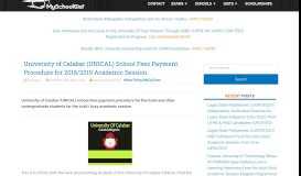 
							         UNICAL School Fees Payment Procedure 2018/2019 - MySchoolGist								  
							    