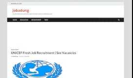 
							         UNICEF Fresh Job Recruitment | See Vacancies - Jobadung								  
							    