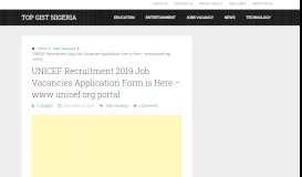 
							         UNICEF Recruitment 2019 Job Vacancies Application Form is Here ...								  
							    