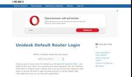 
							         Unidesk routers - Login IPs and default usernames & passwords								  
							    