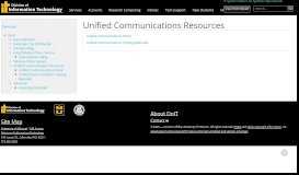 
							         Unified Communications Portal | Division of IT								  
							    
