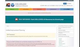 
							         Unified Improvement Planning | CDE								  
							    