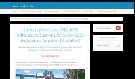 
							         UNIJOS Admission List 2018/2019 Academic Session | University of Jos								  
							    