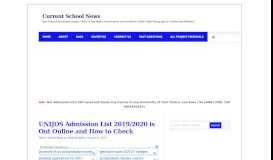 
							         UNIJOS Admission List 2018/2019 is Out Online and How to Check ...								  
							    