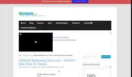 
							         UNILAG Admission List is Out – 2018/19 [See How To Check]								  
							    