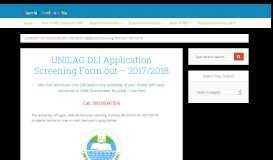 
							         UNILAG DLI Application Screening Form out - 2017/2018								  
							    