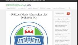 
							         UNILAG Merit Admission List for 2018/19 is Out - Check Yours Here								  
							    