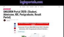 
							         UNILORIN Portal 2020: (Student, IOE, Postgraduate & Result ...								  
							    