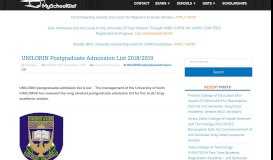 
							         UNILORIN Postgraduate Admission List 2018/2019 - MySchoolGist								  
							    