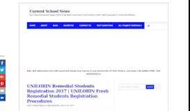 
							         UNILORIN Remedial Students Registration 2017 | UNILORIN Fresh ...								  
							    