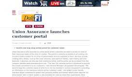 
							         Union Assurance launches customer portal | FT Online - Daily FT								  
							    