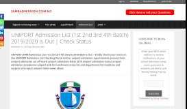 
							         UNIPORT JAMB Admission List 2018/2019 1st 2nd 3rd 4th Batch Is Out								  
							    