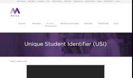 
							         Unique Student Identifier (USI) › MEGA								  
							    