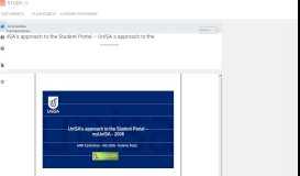 
							         UniSA's approach to the Student Portal – UniSA s approach to the								  
							    