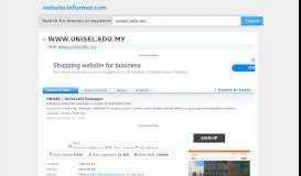 
							         unisel.edu.my at WI. UNISEL | Universiti Selangor - Website Informer								  
							    