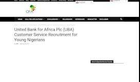 
							         United Bank for Africa Plc (UBA) Graduate Trainee Recruitment 2018 ...								  
							    