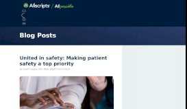
							         United in safety: Making patient safety a top priority - Allscripts								  
							    