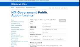 
							         United Lincolnshire Hospitals NHS Trust - Chair - HM Government ...								  
							    
