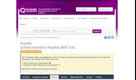 
							         United Lincolnshire Hospitals NHS Trust - CQC								  
							    