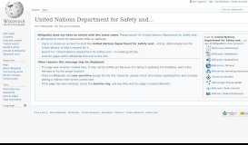 
							         United Nations Department for Safety and Security - Wikipedia								  
							    