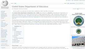 
							         United States Department of Education - Wikipedia								  
							    