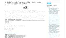 
							         United Wholesale Mortgage Bill Pay, Online Login, Customer Support ...								  
							    
