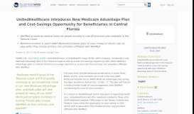 
							         UnitedHealthcare Introduces New Medicare Advantage Plan and Cost ...								  
							    