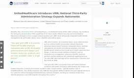 
							         UnitedHealthcare Introduces UMR; National Third-Party ...								  
							    
