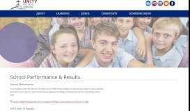 
							         Unity College School Performance and Results								  
							    