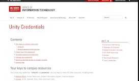 
							         Unity Credentials – Office of Information Technology								  
							    
