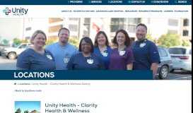 
							         Unity Health | Clarity Health and Wellness | Unity Health								  
							    