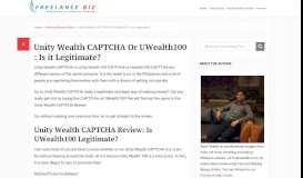 
							         Unity Wealth CAPTCHA Or Uwealth100 : Why You Must Avoid!!								  
							    