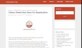 
							         Uniuyo Portal Now Open For Registration - UniuyoInfo.Com								  
							    
