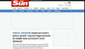 
							         Universal Credit's online system 'requires huge amounts of mobile ...								  
							    