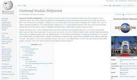 
							         Universal Studios Hollywood - Wikipedia								  
							    