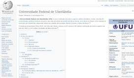 
							         Universidade Federal de Uberlândia – Wikipédia, a enciclopédia livre								  
							    