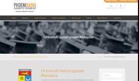 
							         Universiti Kebangsaan Malaysia - Phoenix Asia Academy of Technology								  
							    